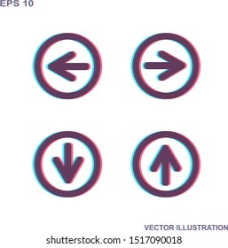 Website stereoscopic arrow icons set.Flat design.Vector illustration.White background.
