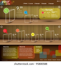 Website store template, vector