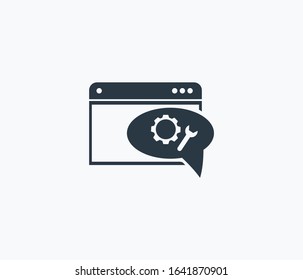 Website support icon isolated on clean background. Website support icon concept drawing icon in modern style. Vector illustration for your web mobile logo app UI design.