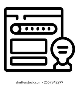 Website survey showing customer satisfaction rating with loading bar progress