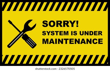 Website or System under Maintenance Vector illustration Flat Design Banner