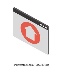 website or tab with upwards arrow icon image 