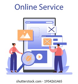 Website technical support online service or platform. Web page