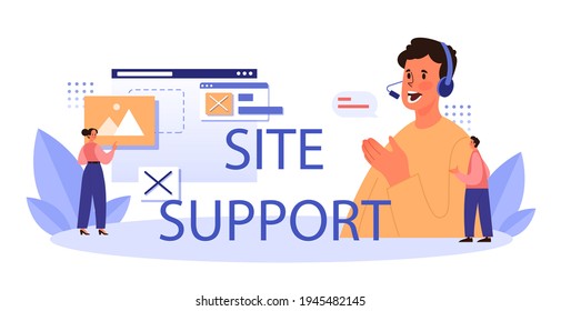 Website technical support typographic header. Idea of web page diagnostic