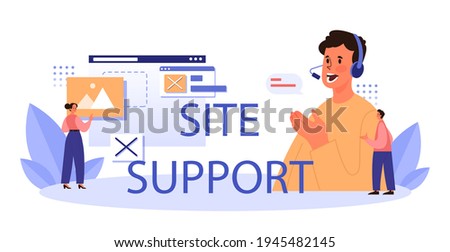Website technical support typographic header. Idea of web page diagnostic