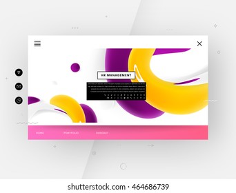 Plantilla de sitio web, fondo abstracto con formas de burbujas líquidas