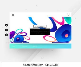 Website template, abstract background with liquid bubbles shapes