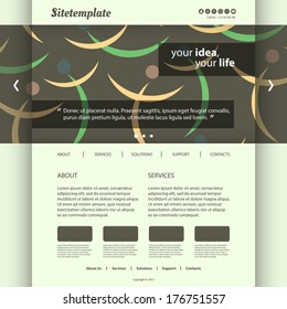 Website Template with Abstract Figures' Silhouettes
