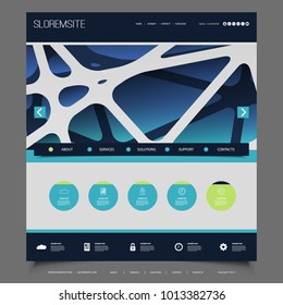 Website Template with Abstract Geometric Pattern - Vector Design