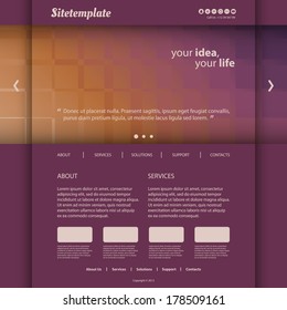 Website Template with Abstract Header Design