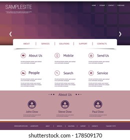 Website Template with Abstract Header Design