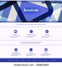 Website Template with Abstract Header Design