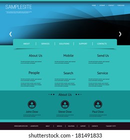 Website Template with Abstract Header Design