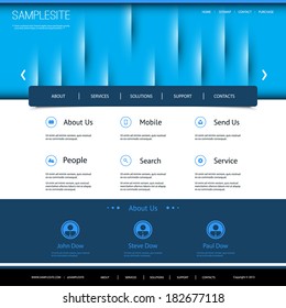 Website Template with Abstract Header Design