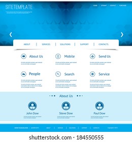 Website Template with Abstract Header Design