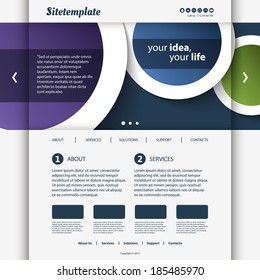 Website Template with Abstract Header Design - Circles