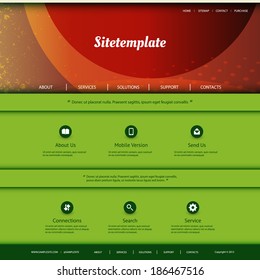 Website Template with Abstract Header Design - Colorful Grunge Pattern