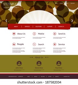 Website Template with Abstract Header Design - Circles