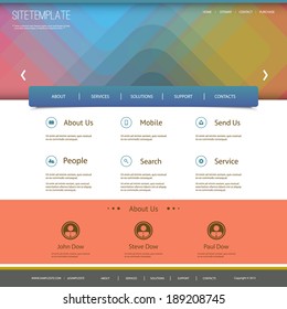 Website Template with Abstract Header Design - Lines