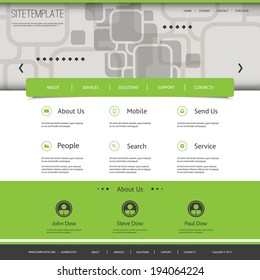 Website Template with Abstract Header Design - Squares Pattern
