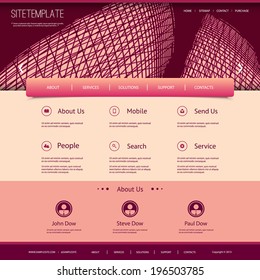 Website Template with Abstract Header Design - Wave Lines