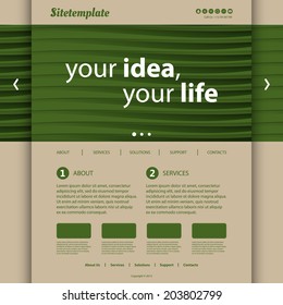 Website Template with Abstract Header Design - Wave Lines Pattern