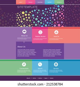 Website Template with Abstract Header Design - Colorful Dotted Pattern