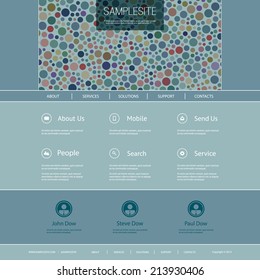 Website Template with Abstract Header Design - Colorful Dotted Pattern