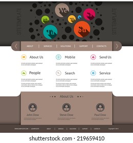 Website Template with Abstract Header Design - Colorful Circled Pattern