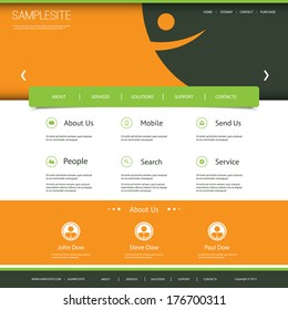 Website Template with Abstract Smiling Face Design