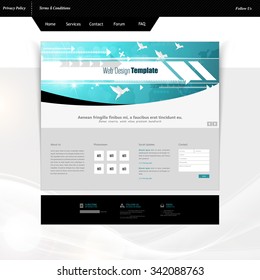 Website template, with abstract technology header, Eps 10 Vector Design