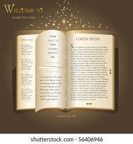 Website template. Antique book