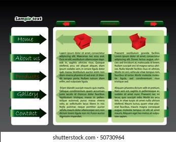 Website template with arrows