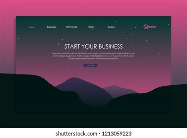 Website template with beautiful color