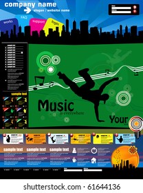 Website-Vorlage mit großem Event-Banner. Vektorgrafik leicht zu bearbeiten.