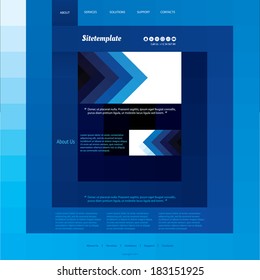 Website Template with Blue Abstract Design