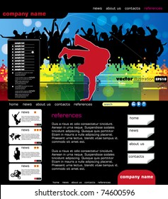 Website template with break dance even subject
