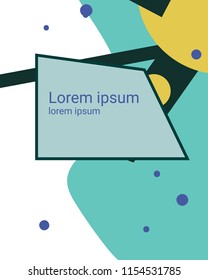 Website template, business cards, covers, poster. Blue, geometric pattern.