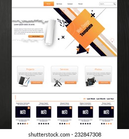 Website template for business presentation with abstract design. Vector illustration.