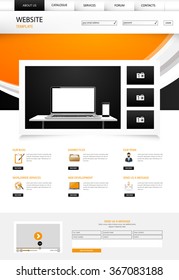 Website template for business presentation, with high detailed elements