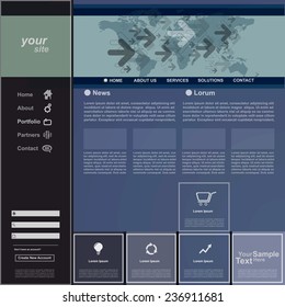 Website template for business, vector