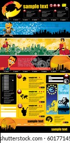 Website template with cartoon people
