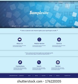 Website Template with Checkered Header Design