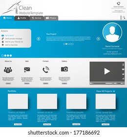 Website Template. Clean futuristic style, EPS 10
