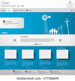 Website Template. Clean futuristic style, EPS 10