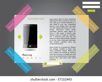 Website template with color tapes