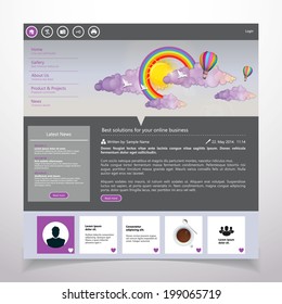 Website Template with Colorful Abstract Digital Design Summer Style 
