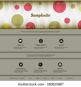 Website Template with Colorful Dotted Header Design