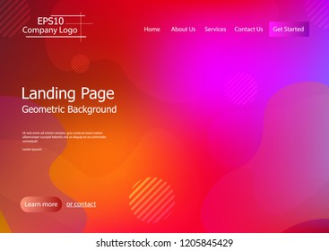 Website template with colorful  geometric shape background Eps10 vector