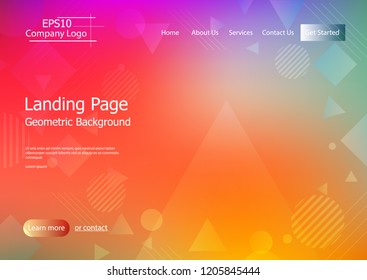 Website template with colorful  geometric shape background Eps10 vector